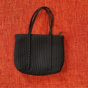 VTG 90s Minimalist Nine West Black Neopren Woven Mini Evening Bag Purse